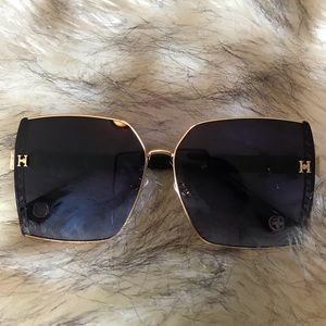 Oversized Square Wire Rim Sunglasses